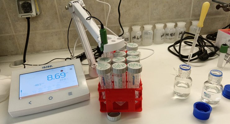 Misura del pH durante la risospensione delle nanoparticelle.